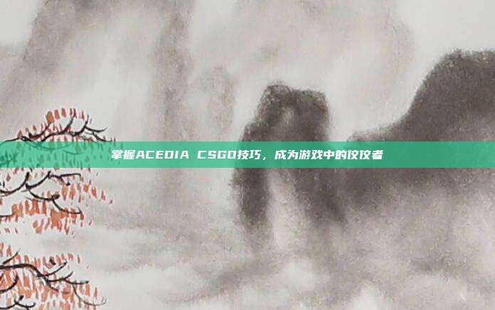 掌握ACEDIA CSGO技巧，成为游戏中的佼佼者