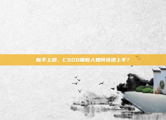 新手上路，CSGO萌新人如何快速上手？