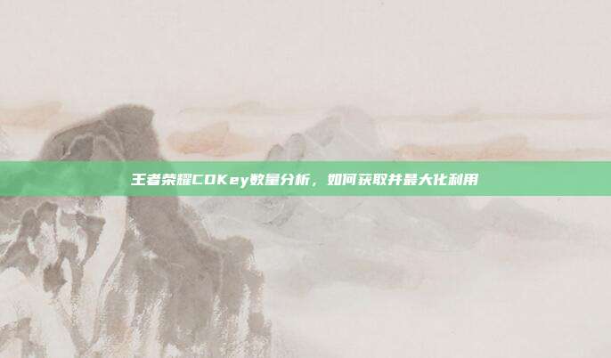王者荣耀CDKey数量分析，如何获取并最大化利用