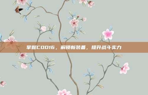 掌握COD16，解锁新装备，提升战斗实力