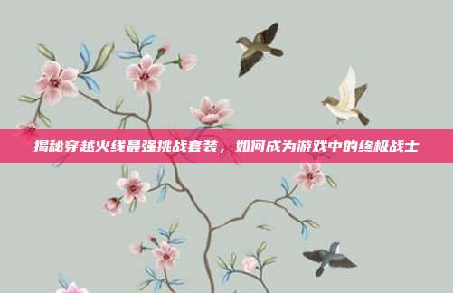 揭秘穿越火线最强挑战套装,如何成为游戏中的终极战士