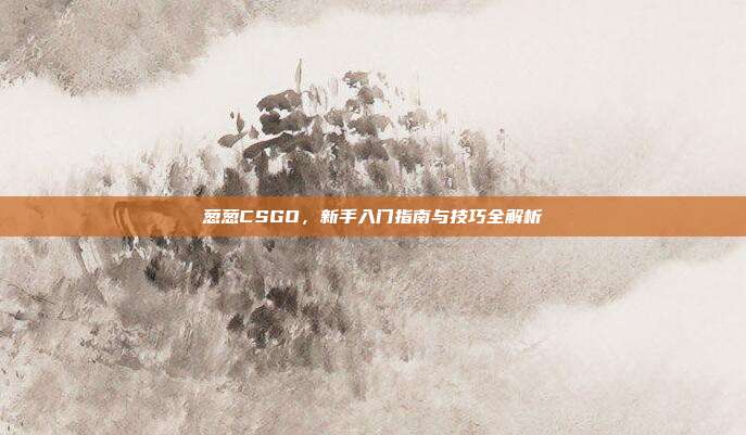葱葱CSGO，新手入门指南与技巧全解析