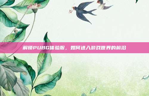 解锁PUBG体验服，如何进入游戏世界的前沿