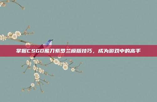 掌握CSGO熊刀紫罗兰模版技巧,成为游戏中的高手