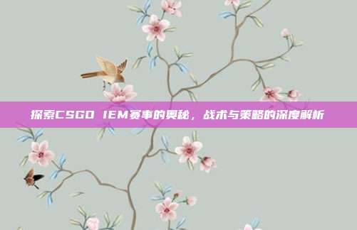 探索CSGO IEM赛事的奥秘,战术与策略的深度解析