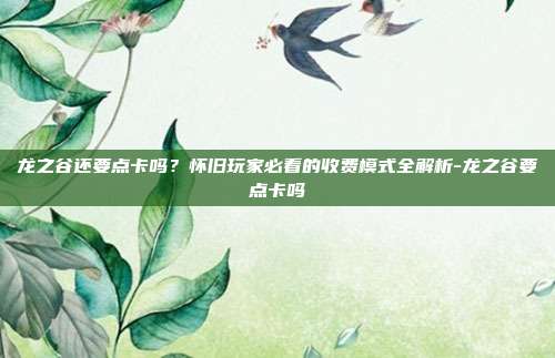 龙之谷还要点卡吗？怀旧玩家必看的收费模式全解析-龙之谷要点卡吗