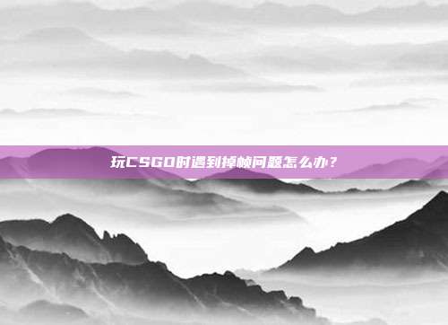 玩CSGO时遇到掉帧问题怎么办？
