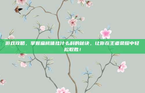 游戏攻略，掌握扁桃体挂什么科的秘诀，让你在王者荣耀中轻松取胜！