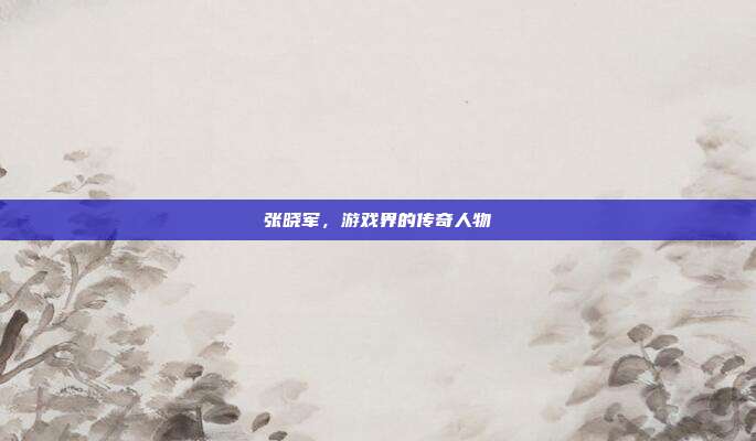 张晓军，游戏界的传奇人物
