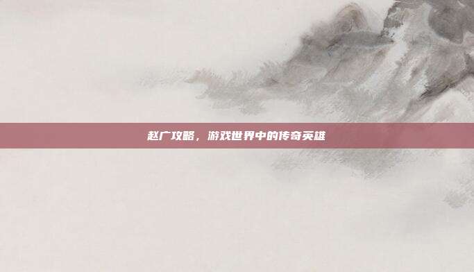 赵广攻略,游戏世界中的传奇英雄
