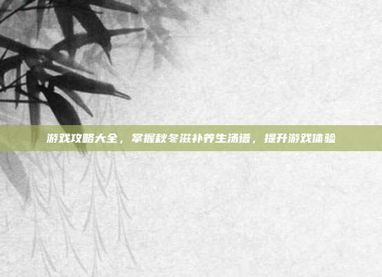 游戏攻略大全,掌握秋冬滋补养生汤谱,提升游戏体验