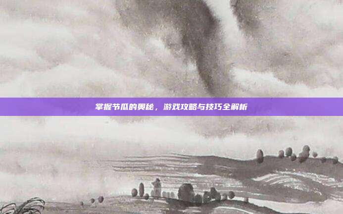 掌握节瓜的奥秘,游戏攻略与技巧全解析