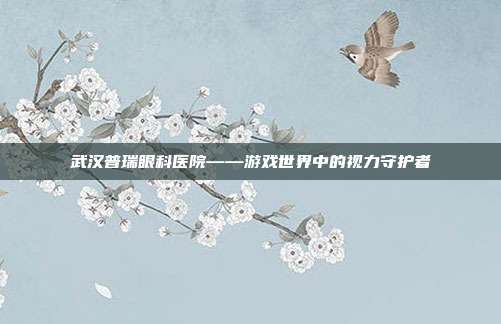 武汉普瑞眼科医院——游戏世界中的视力守护者
