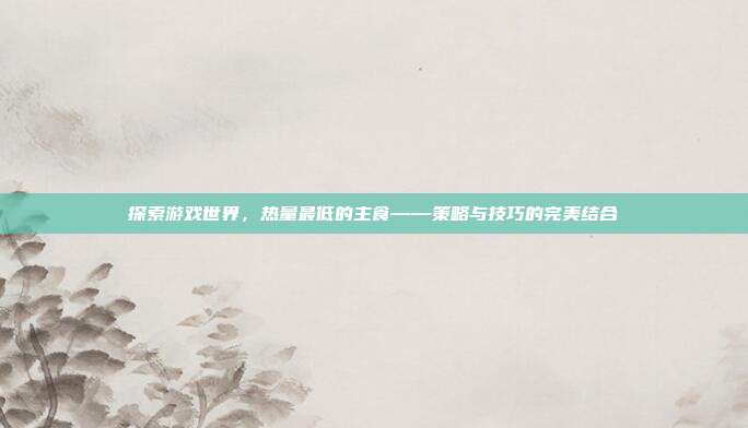 探索游戏世界，热量最低的主食——策略与技巧的完美结合