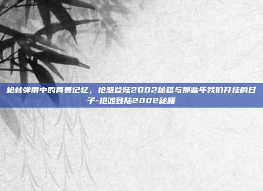 枪林弹雨中的青春记忆，抢滩登陆2002秘籍与那些年我们开挂的日子-抢滩登陆2002秘籍