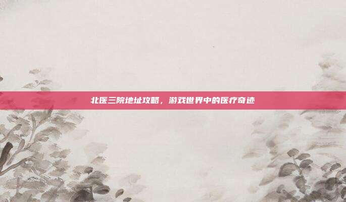 北医三院地址攻略，游戏世界中的医疗奇迹