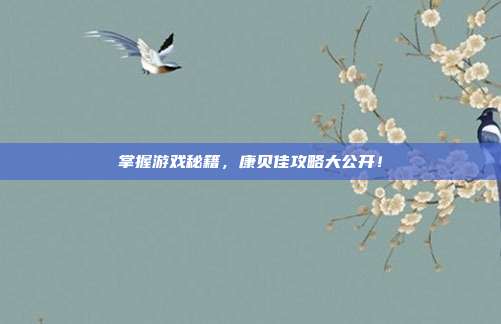 掌握游戏秘籍，康贝佳攻略大公开！