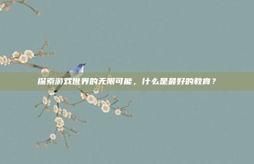 探索游戏世界的无限可能，什么是最好的教育？