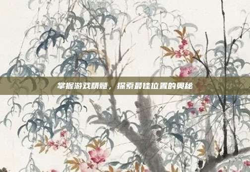 掌握游戏精髓，探索最佳位置的奥秘
