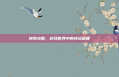 转院攻略，游戏世界中的转运秘籍