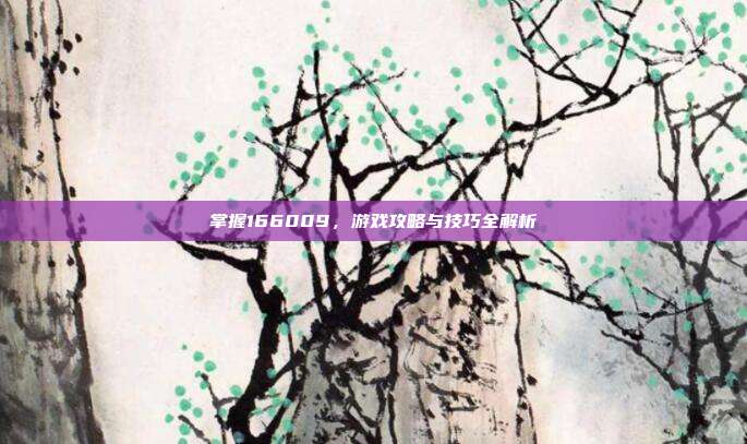 掌握166009，游戏攻略与技巧全解析