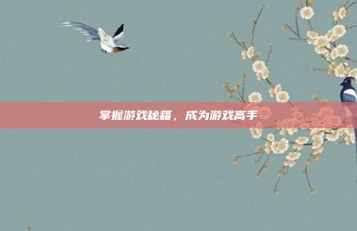 掌握游戏秘籍，成为游戏高手