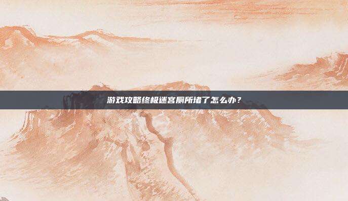 游戏攻略终极迷宫厕所堵了怎么办？