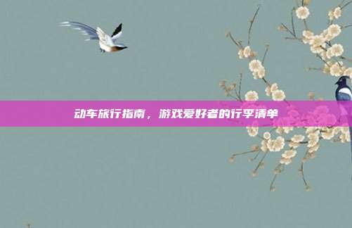动车旅行指南,游戏爱好者的行李清单