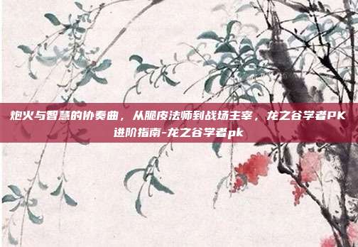 炮火与智慧的协奏曲，从脆皮法师到战场主宰，龙之谷学者PK进阶指南-龙之谷学者pk