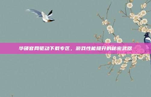 华硕官网驱动下载专区，游戏性能提升的秘密武器