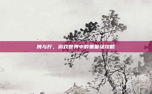 吨与斤，游戏世界中的重量级攻略