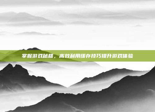 掌握游戏秘籍，高效利用缓存技巧提升游戏体验